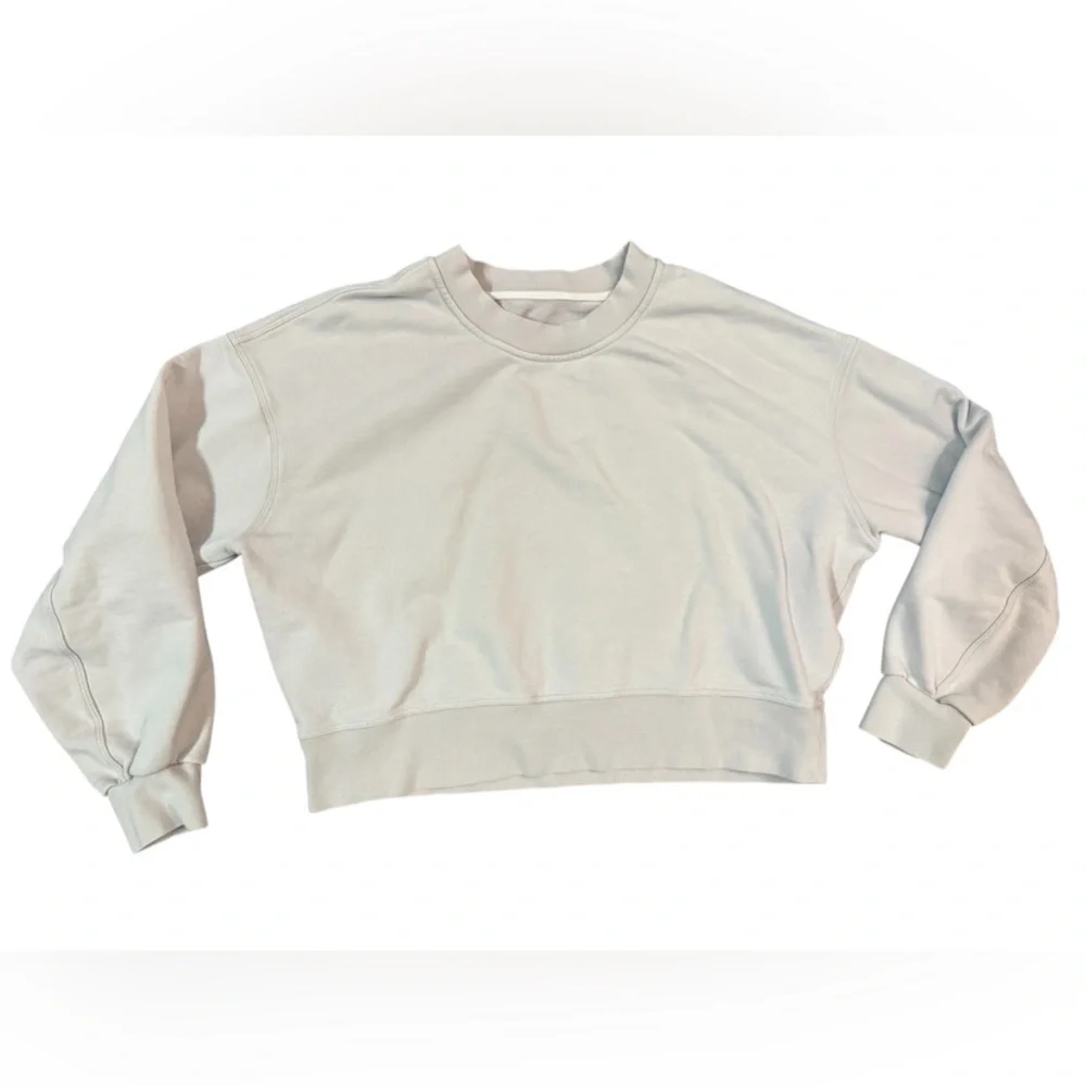 LuluLemon Perfectly Oversized Cropped Crew French Terry In White Opal Size Small - Picture 6 of 9